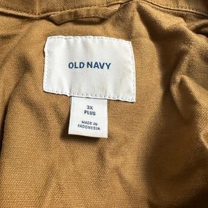 Old Navy 3X Camel Color Canvas Moto Jacket